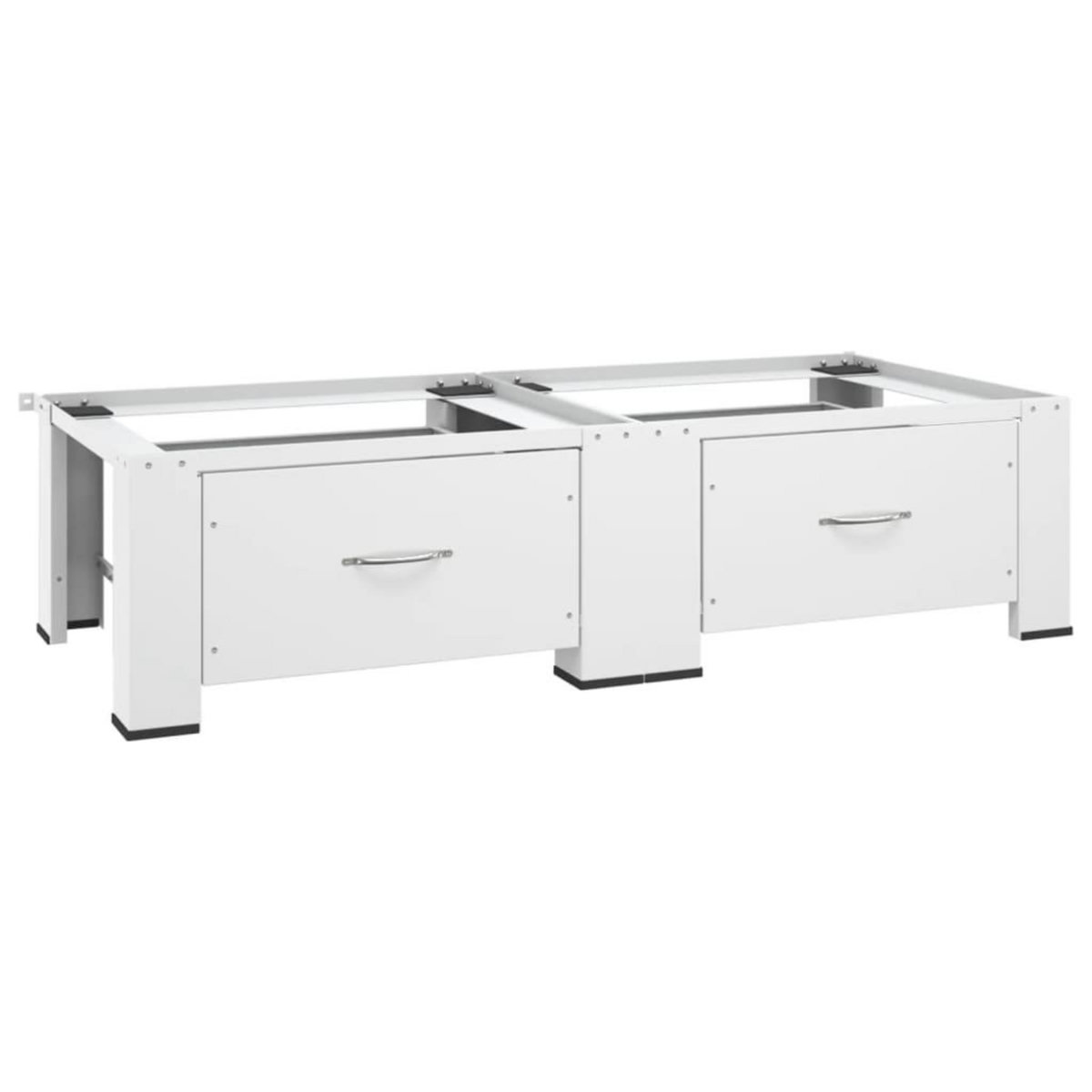 VIDAXL Socle double pour lave-linge et seche-linge avec tiroirs Blanc