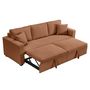 Voir la diapositive 3 : BEST MOBILIER Cyrus - canapé droit 3 places convertible en velours côtelé