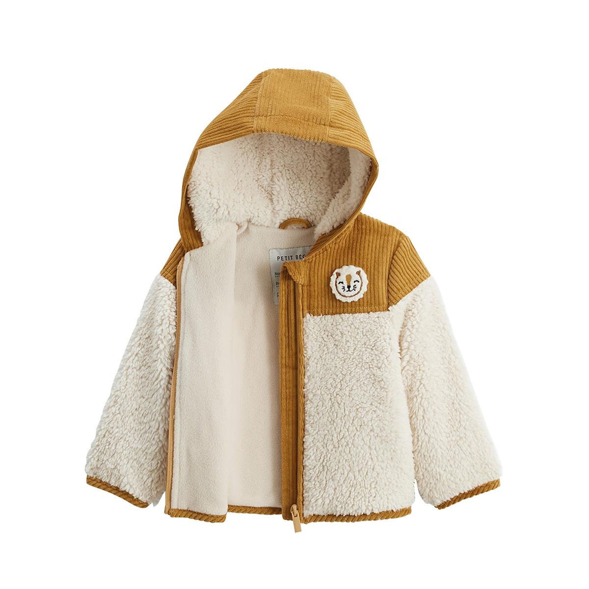 Petit Béguin Veste enfant intérieur polaire avec capuche Charly