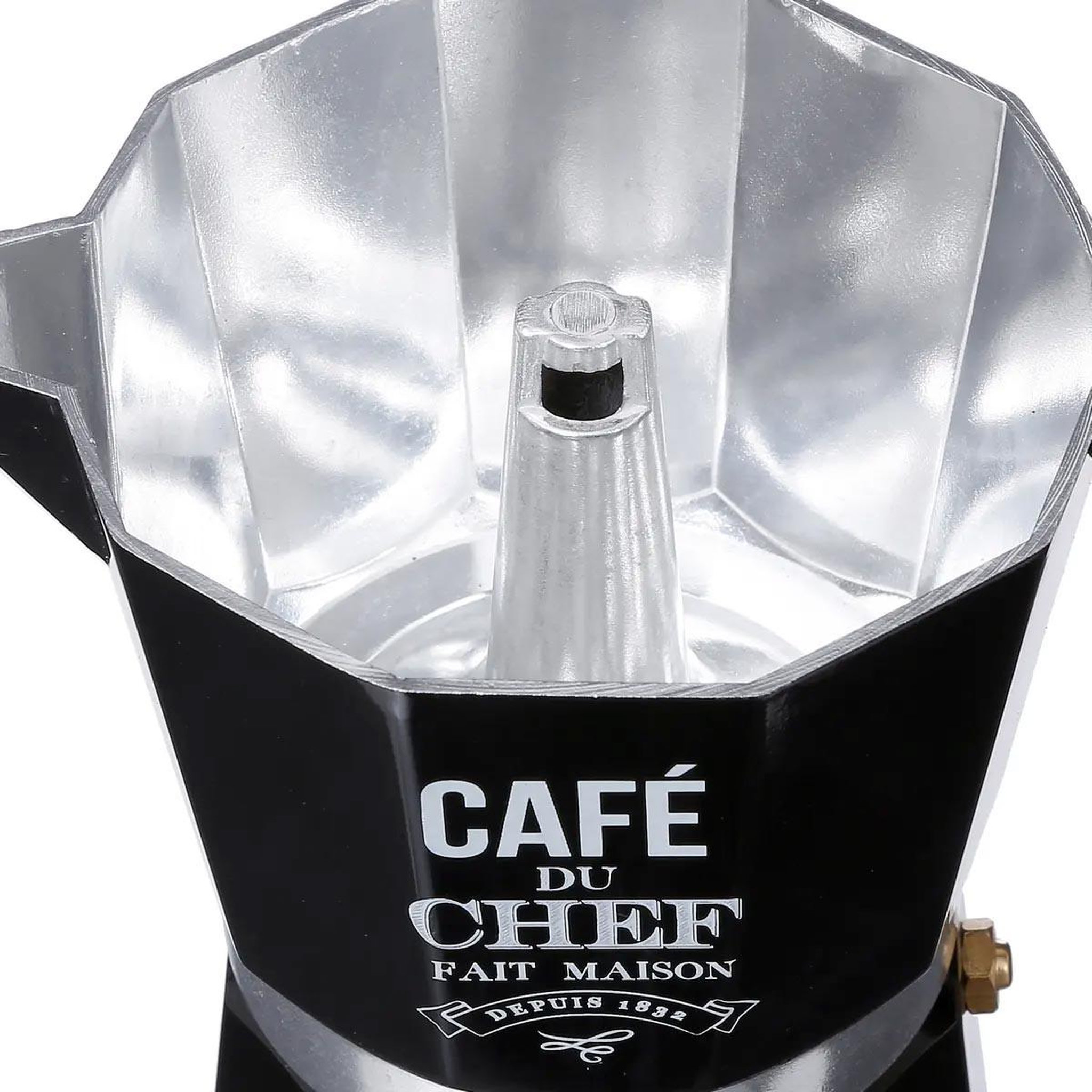 Voir la diapositive 2 : SECRET DE GOURMET Cafetière en métal  italienne  18cm noir