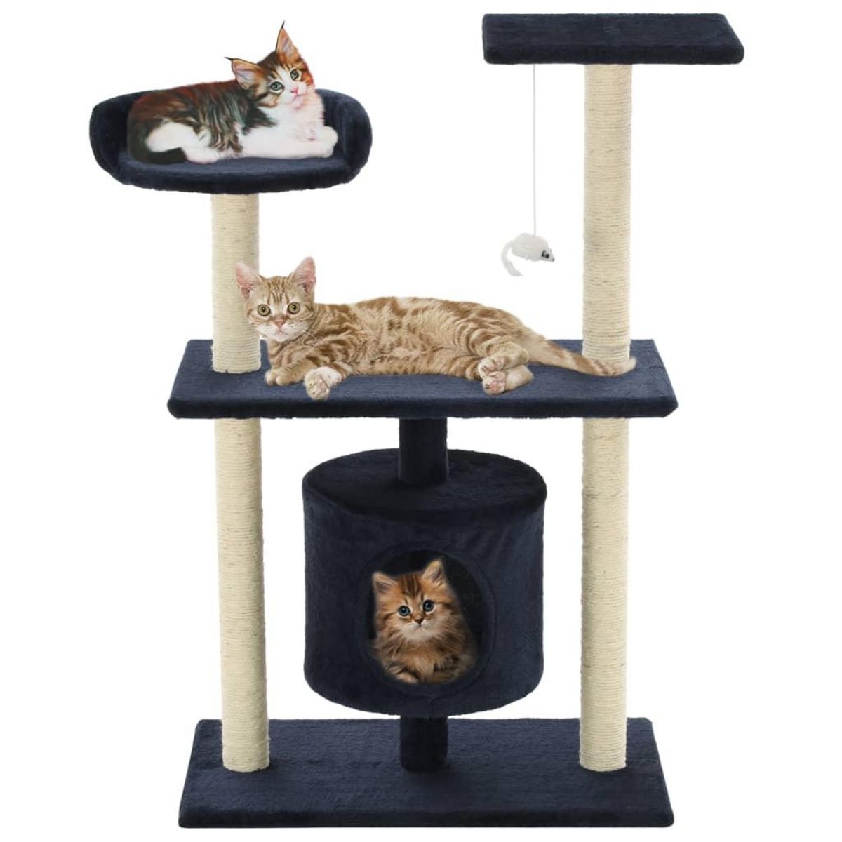 VIDAXL Arbre a chat avec griffoirs en sisal 95 cm Bleu fonce