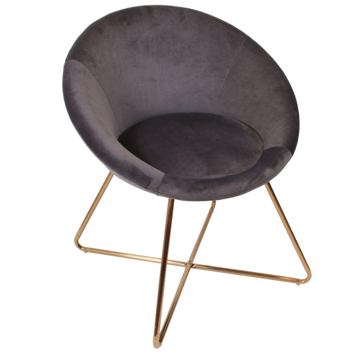 The Home Deco Factory Fauteuil de salon en velours Karl