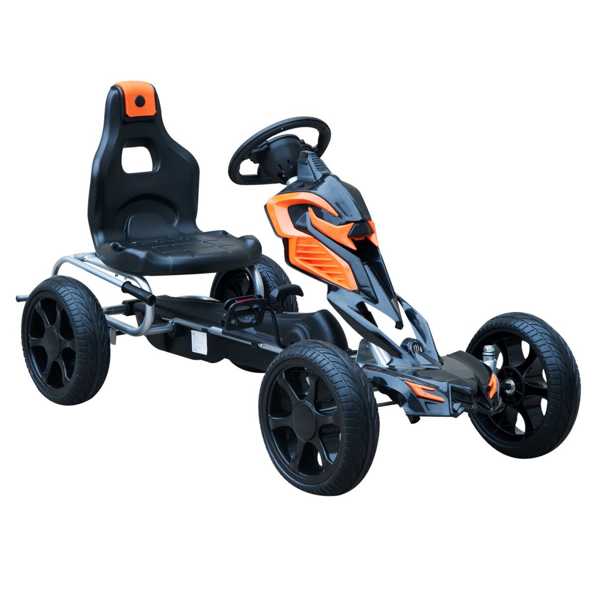 Kart à pédales go-kart avec siège réglable ergonomique et frein à
