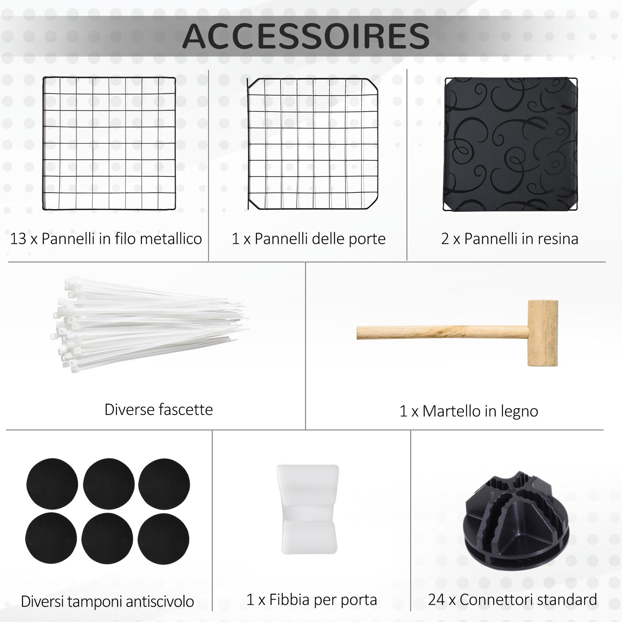 Voir la diapositive 6 : PAWHUT Cage parc enclos rongeurs modulable dim. L 105 x l 70 x h 35 cm résine pp fil métallique noir