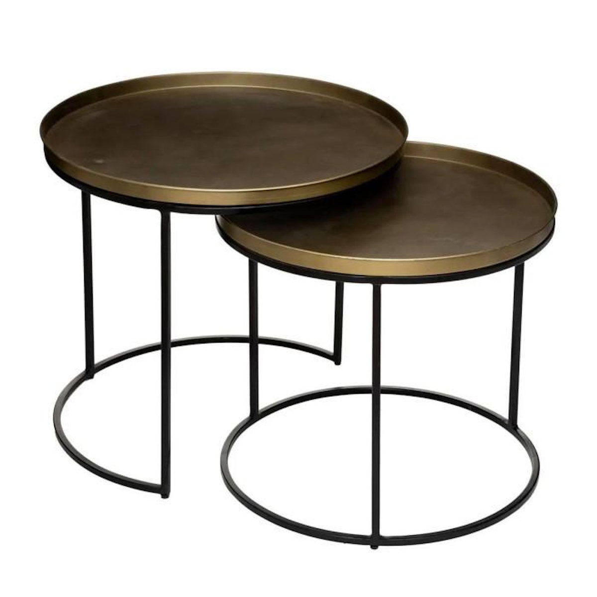 ATMOSPHERA Lot de 2 Tables à Café Design  Basile  56cm Or