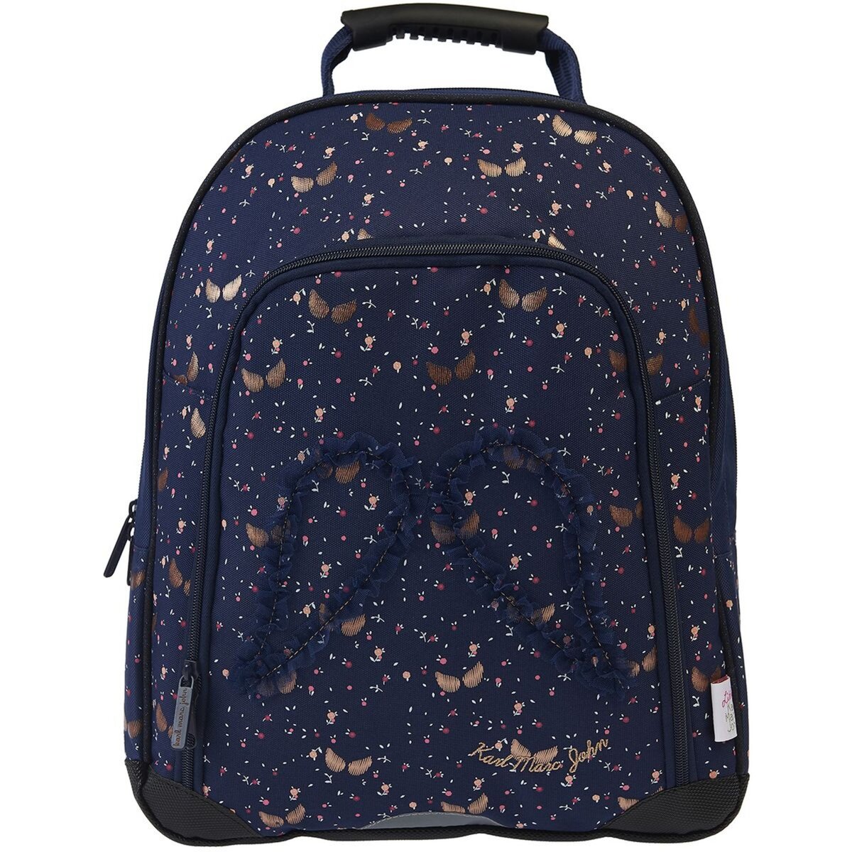 KARL MARC JOHN Sac dos 2 compartiments bleu paillettes ailes pas