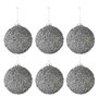 Voir la diapositive 1 : Paris Prix Lot de 6 Boules de Noël  Paillettes  8cm Gris Fumé