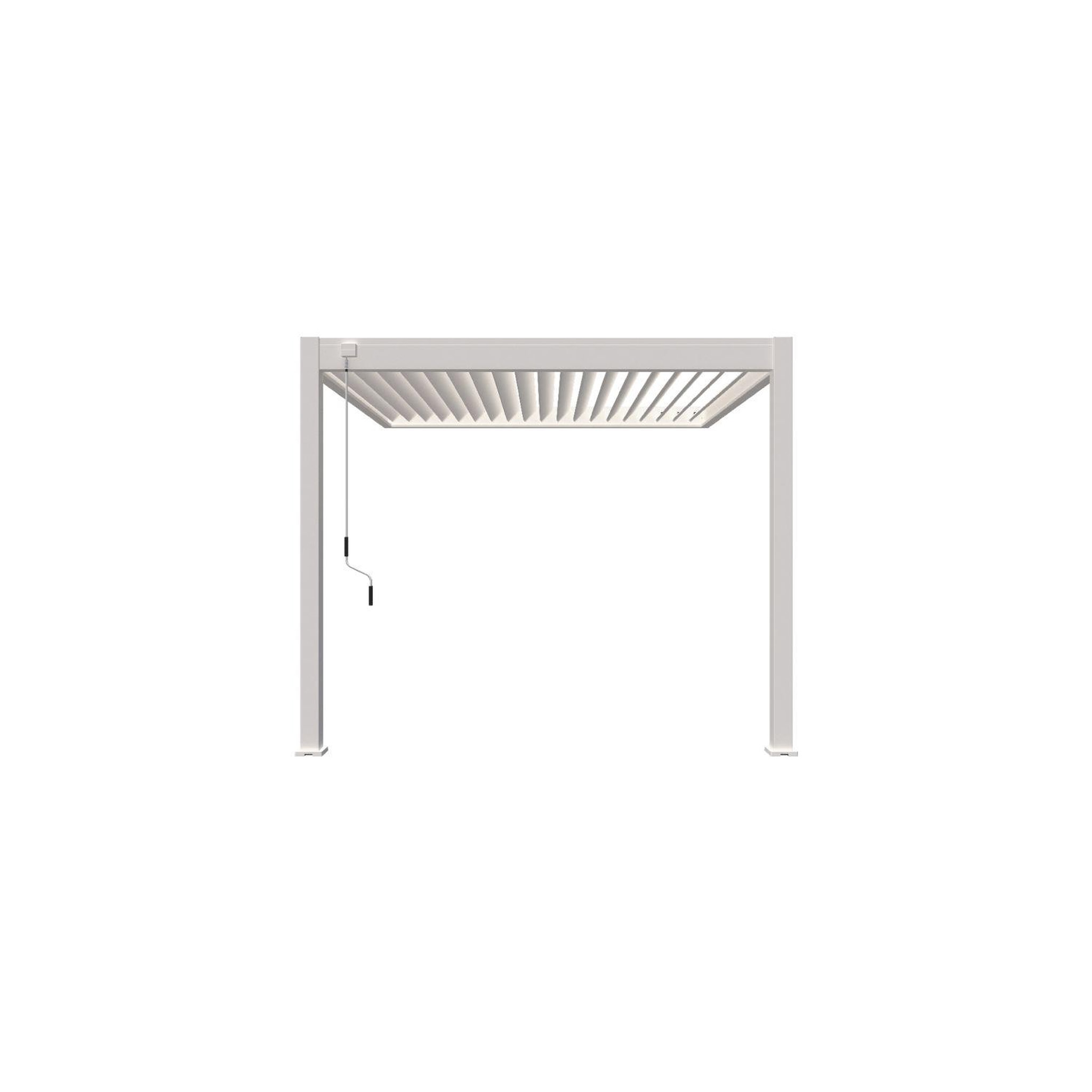 Voir la diapositive 4 : Pergola Bioclimatique adossée 3x3 m - Aluminium - Blanc -  VS OmBREA®