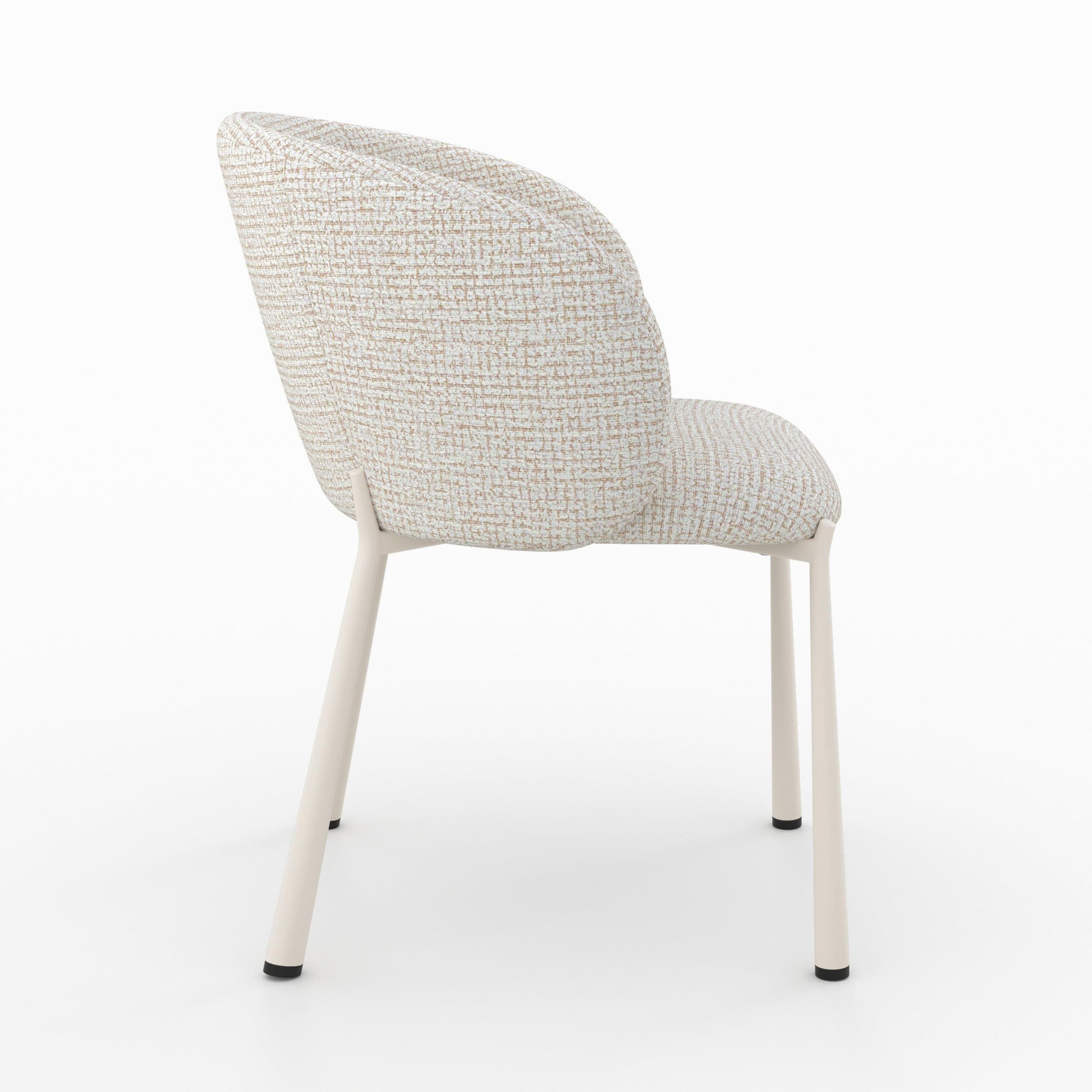 Voir la diapositive 6 : MAISON PAVANE Chaise en tissu texturé écru chiné-danaë
