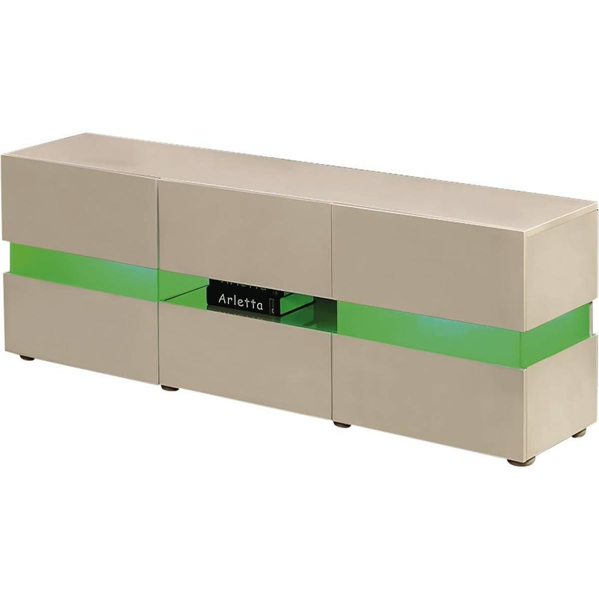 Habitat et Jardin Meuble TV LED  Vida' - 177 x 39 x 45 cm - Blanc laqué