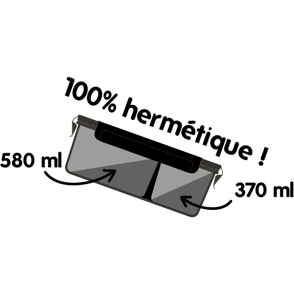 PEBBLY Boîte alimentaire en verre rectangulaire compartiment