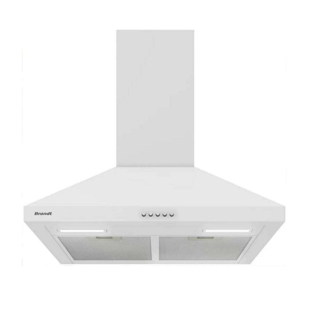 BRANDT Hotte murale décorative 60cm 624m3/h blanc - BHP4612W