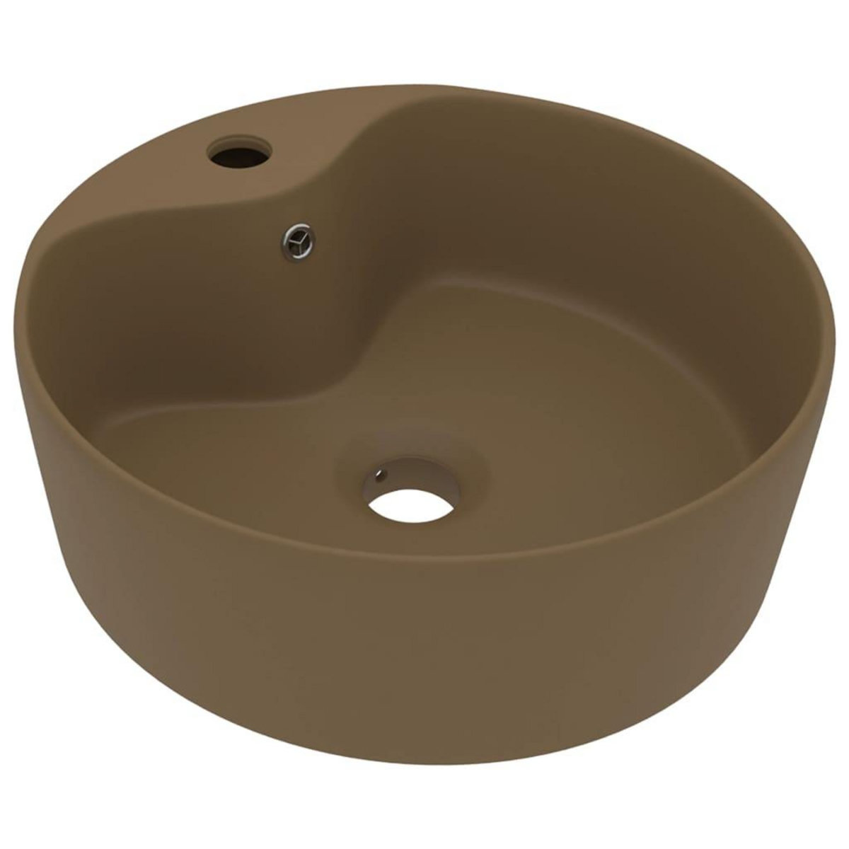 VIDAXL Lavabo de luxe avec trop-plein Creme mat 36x13 cm Ceramique