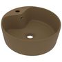 Voir la diapositive 2 : VIDAXL Lavabo de luxe avec trop-plein Creme mat 36x13 cm Ceramique