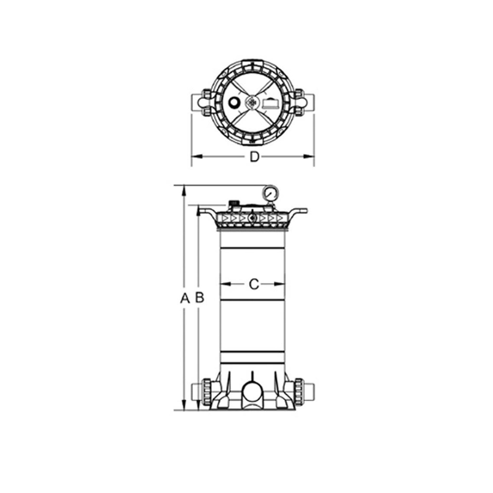 Voir la diapositive 4 : Pentair Filtre a cartouche 14m2 14m3/h - ffcf-150-eu