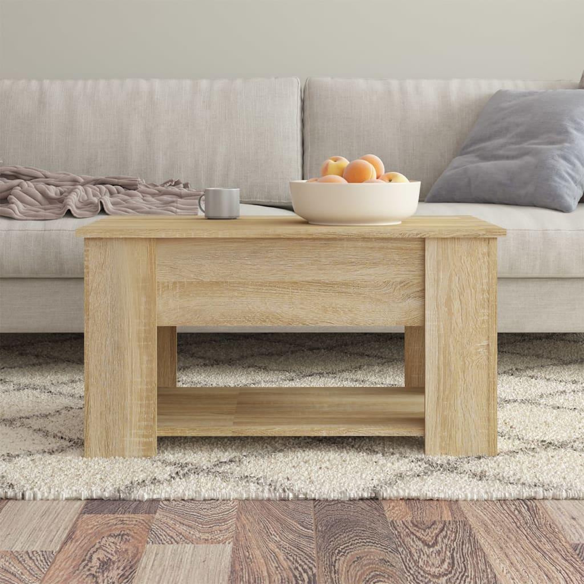 Voir la diapositive 3 : VIDAXL Table basse chene sonoma 79x49x41 cm bois d'ingenierie