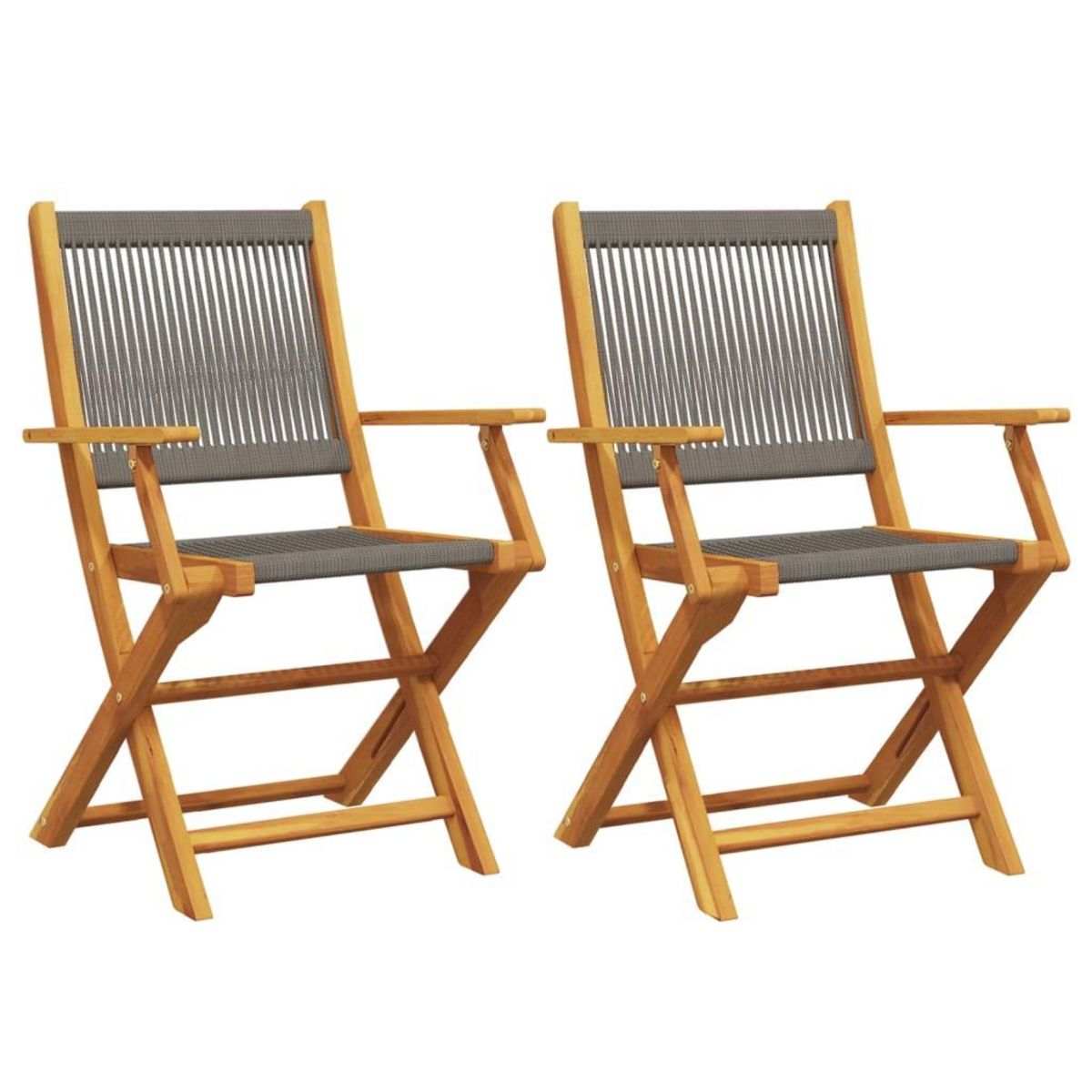 VIDAXL Chaises de jardin lot de 2 gris bois d'acacia et polypropylene