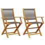Voir la diapositive 2 : VIDAXL Chaises de jardin lot de 2 gris bois d'acacia et polypropylene