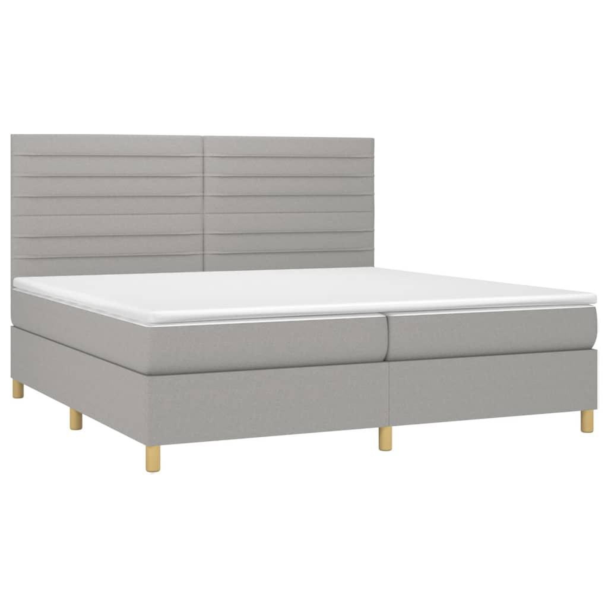 Voir la diapositive 3 : VIDAXL Sommier a lattes de lit matelas et LED Gris clair 200x200 cm