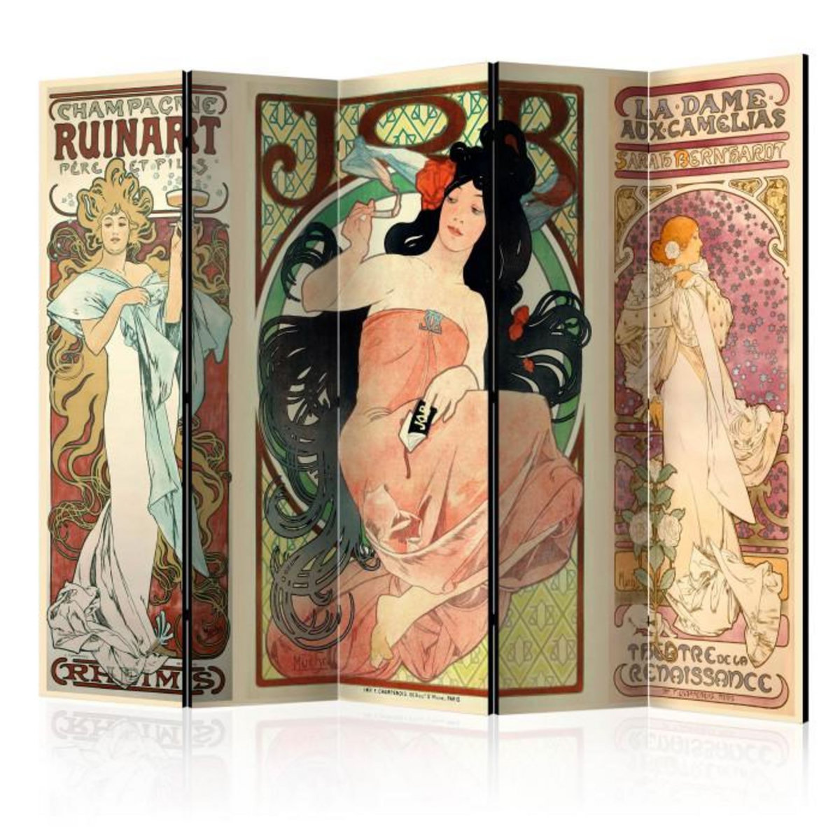 Paris Prix Paravent 5 Volets  Alphonse Mucha. Women's  172x225cm
