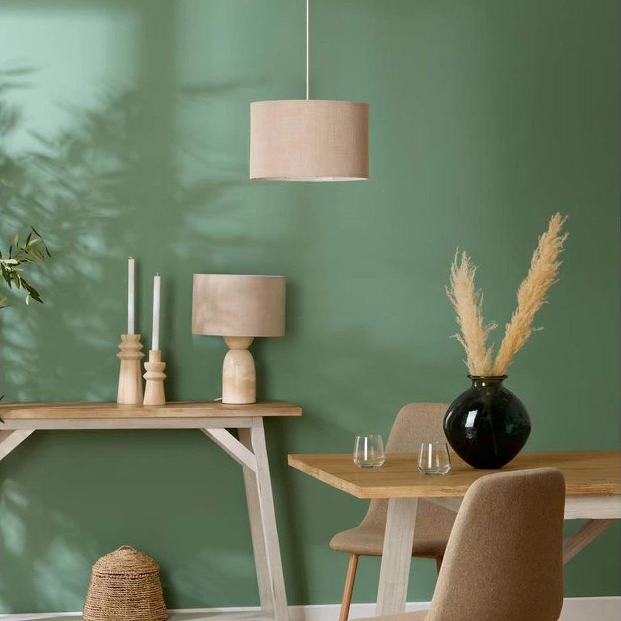 Voir la diapositive 5 : ATMOSPHERA Abat-jour en lin  beline  30cm beige