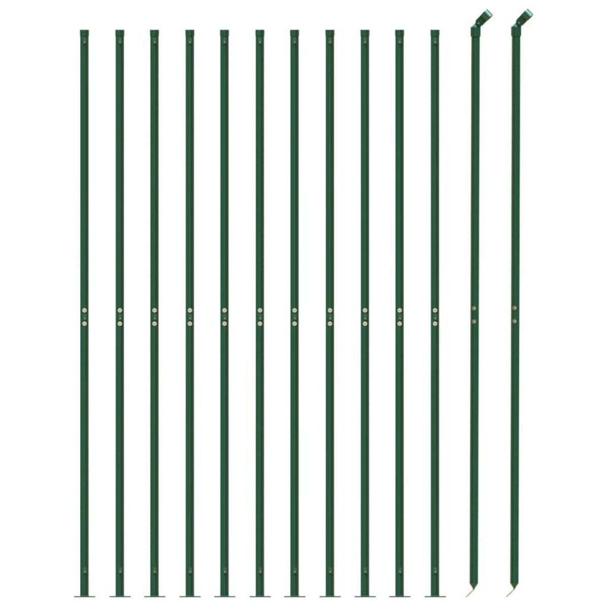 VIDAXL Cloture en treillis metallique avec bride vert 1,4x25 m