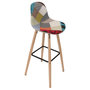 Voir la diapositive 1 : The Home Deco Factory Tabouret de bar scandinave patchwork Riga - H. 92 cm - Beige