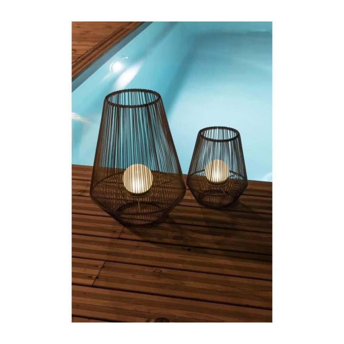 Galix Lanterne decorative H30 - boule perlee - GALIX