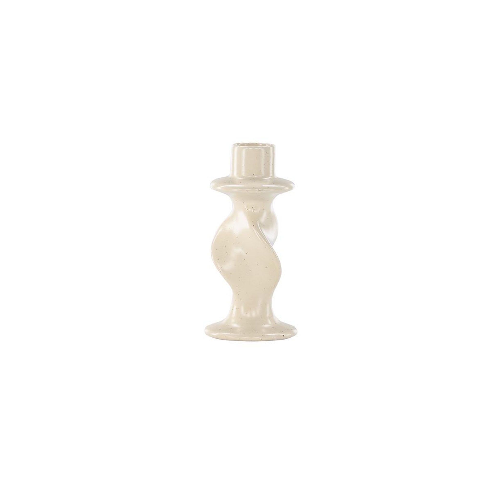 Voir la diapositive 2 : Paris Prix Bougeoir design en céramique  glory  12cm beige & noir