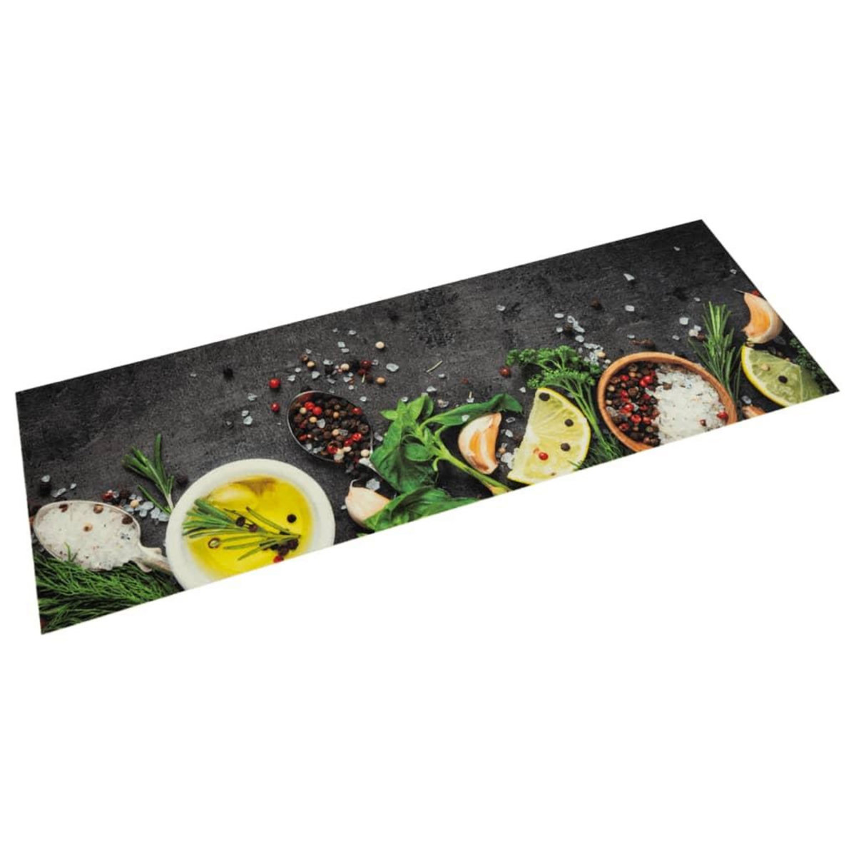 VIDAXL Tapis de cuisine lavable impression d'epices 45x150 cm velours