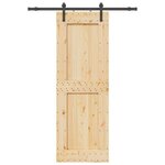 VIDAXL Porte coulissante et kit de quincaillerie 80x210 cm pin massif