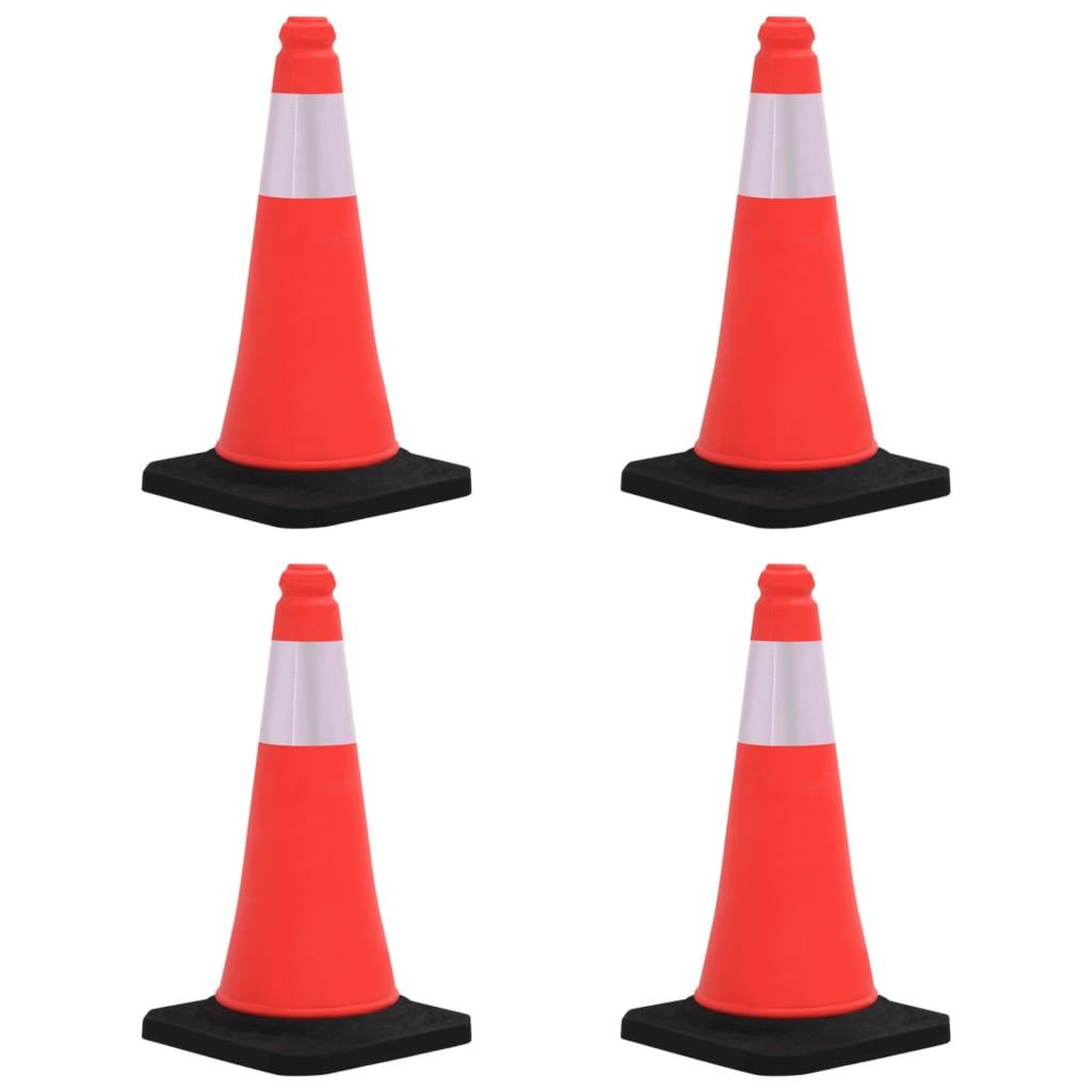 VIDAXL Cones de signalisation reflechissants a base lourde 4 pcs 50 cm