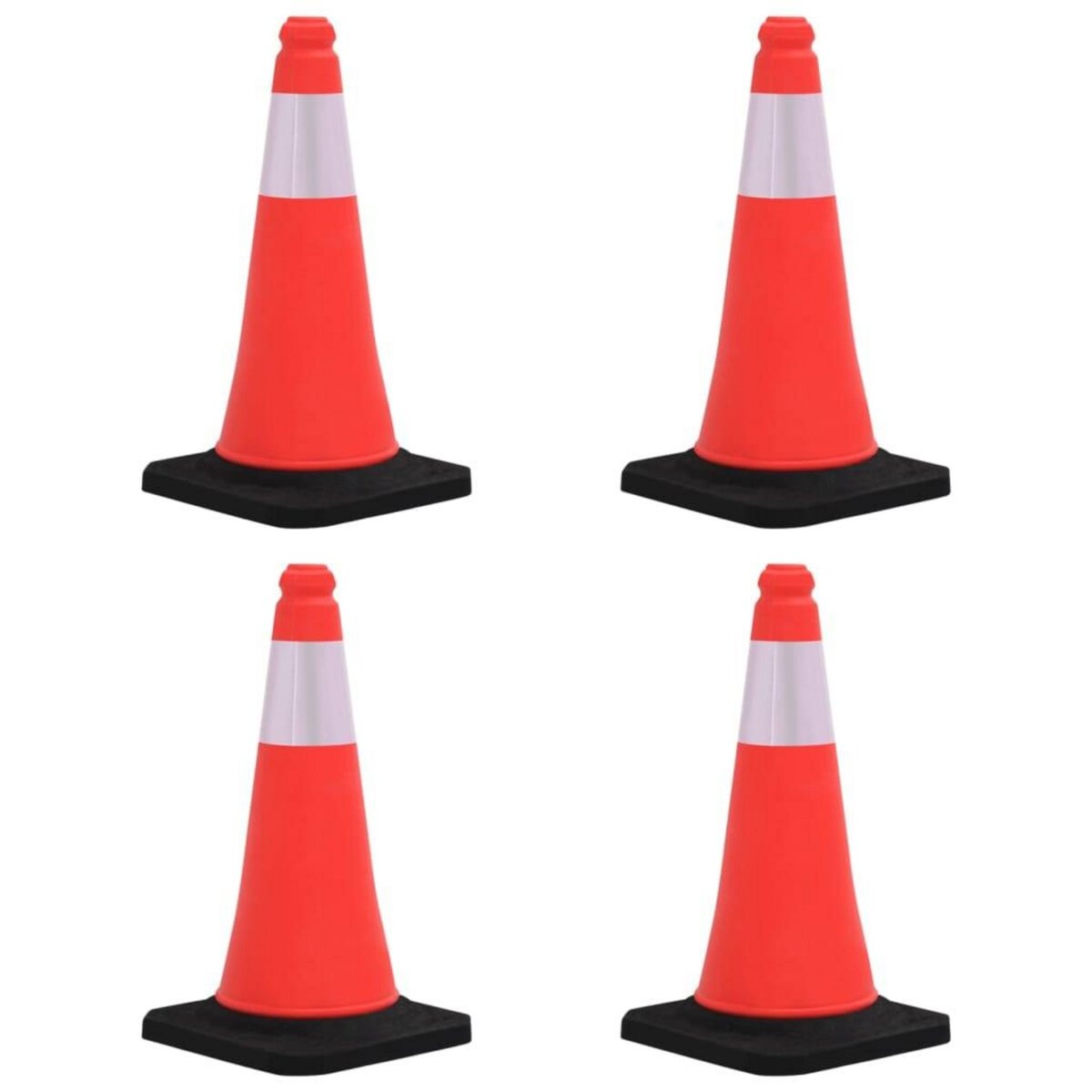 VIDAXL Cones de signalisation reflechissants a base lourde 4 pcs 50 cm
