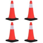 VIDAXL Cones de signalisation reflechissants a base lourde 4 pcs 50 cm