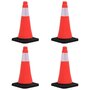 Voir la diapositive 1 : VIDAXL Cones de signalisation reflechissants a base lourde 4 pcs 50 cm