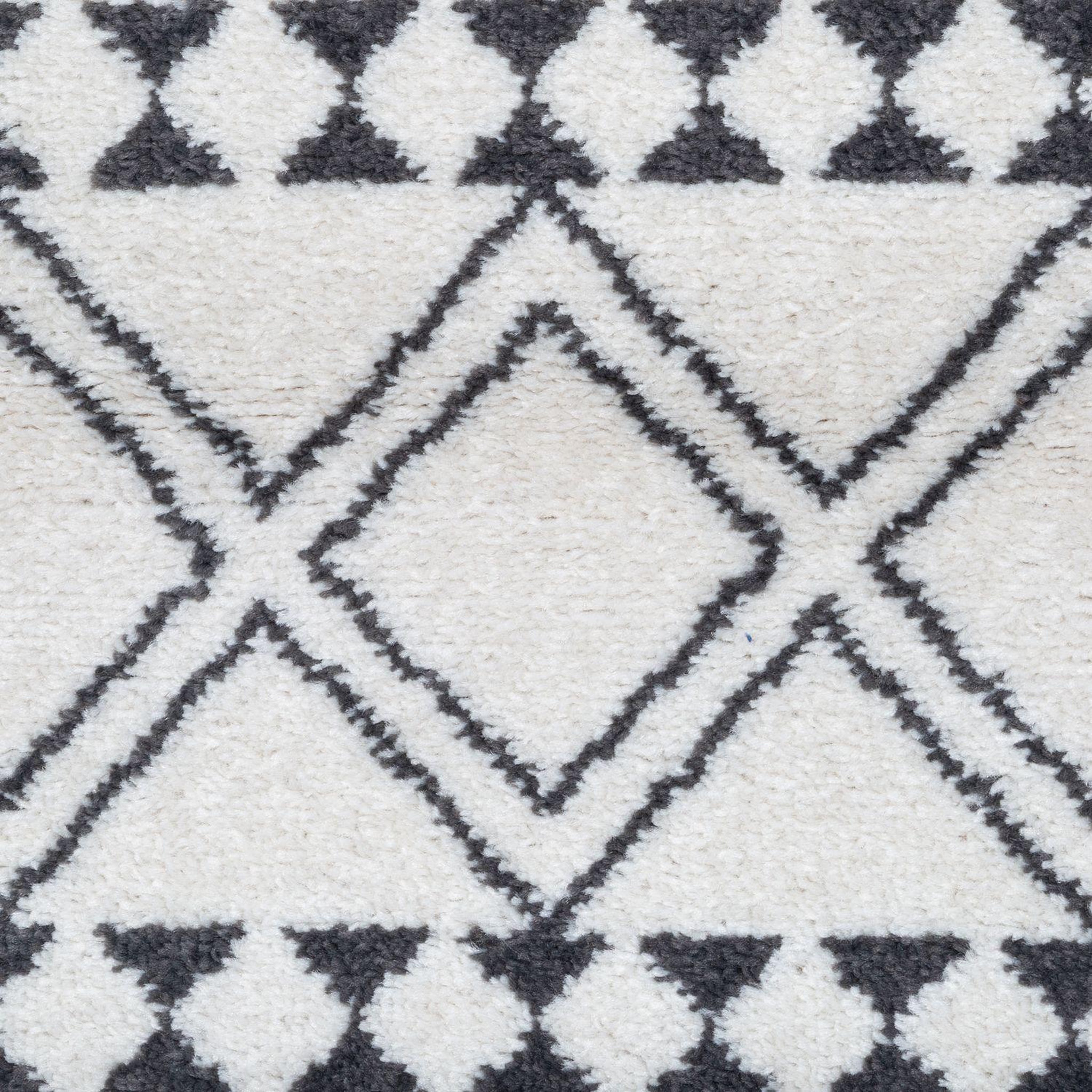 Voir la diapositive 2 : ATMOSPHERA Tapis etnique à motifs géométriques - noir et blanc - 120 x 170 cm
