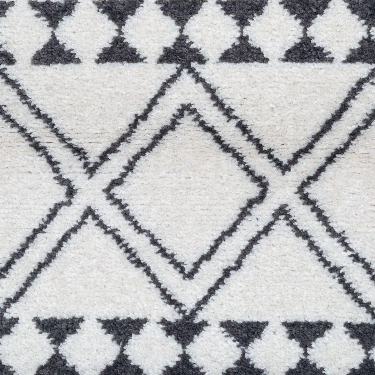 ATMOSPHERA Tapis etnique à motifs géométriques - Noir et Blanc - 120 x 170 cm