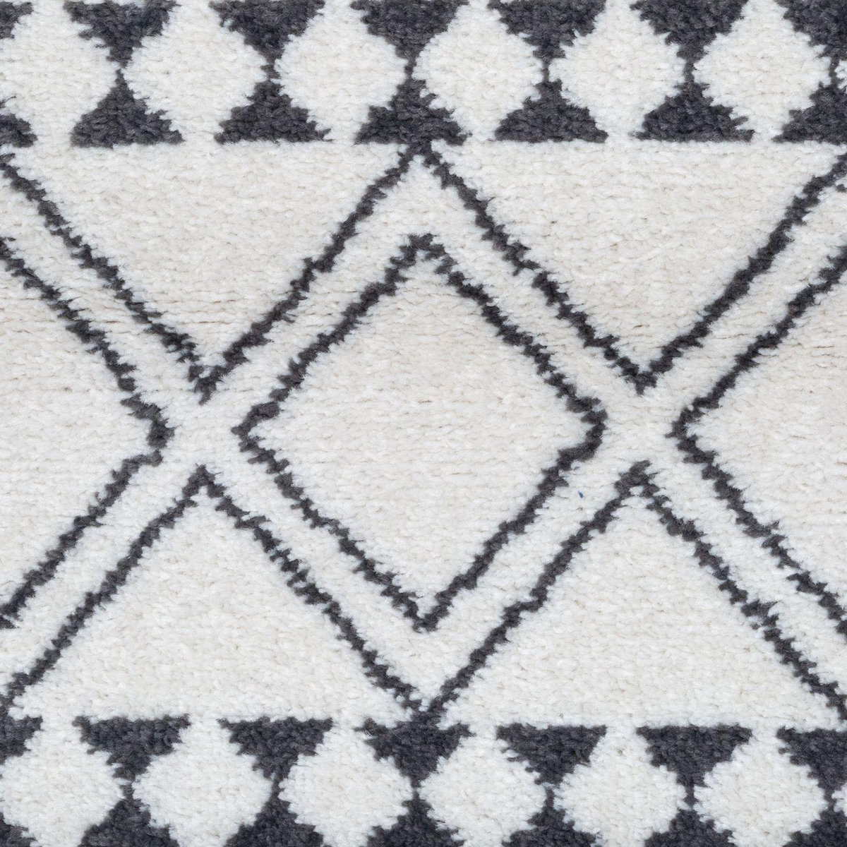 ATMOSPHERA Tapis etnique à motifs géométriques - Noir et Blanc - 120 x 170 cm