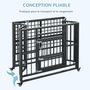 Voir la diapositive 4 : PAWHUT Cage pour chien animaux cage de transport sur roulettes pliable 3 portes verrouillables plateau amovible acier noir