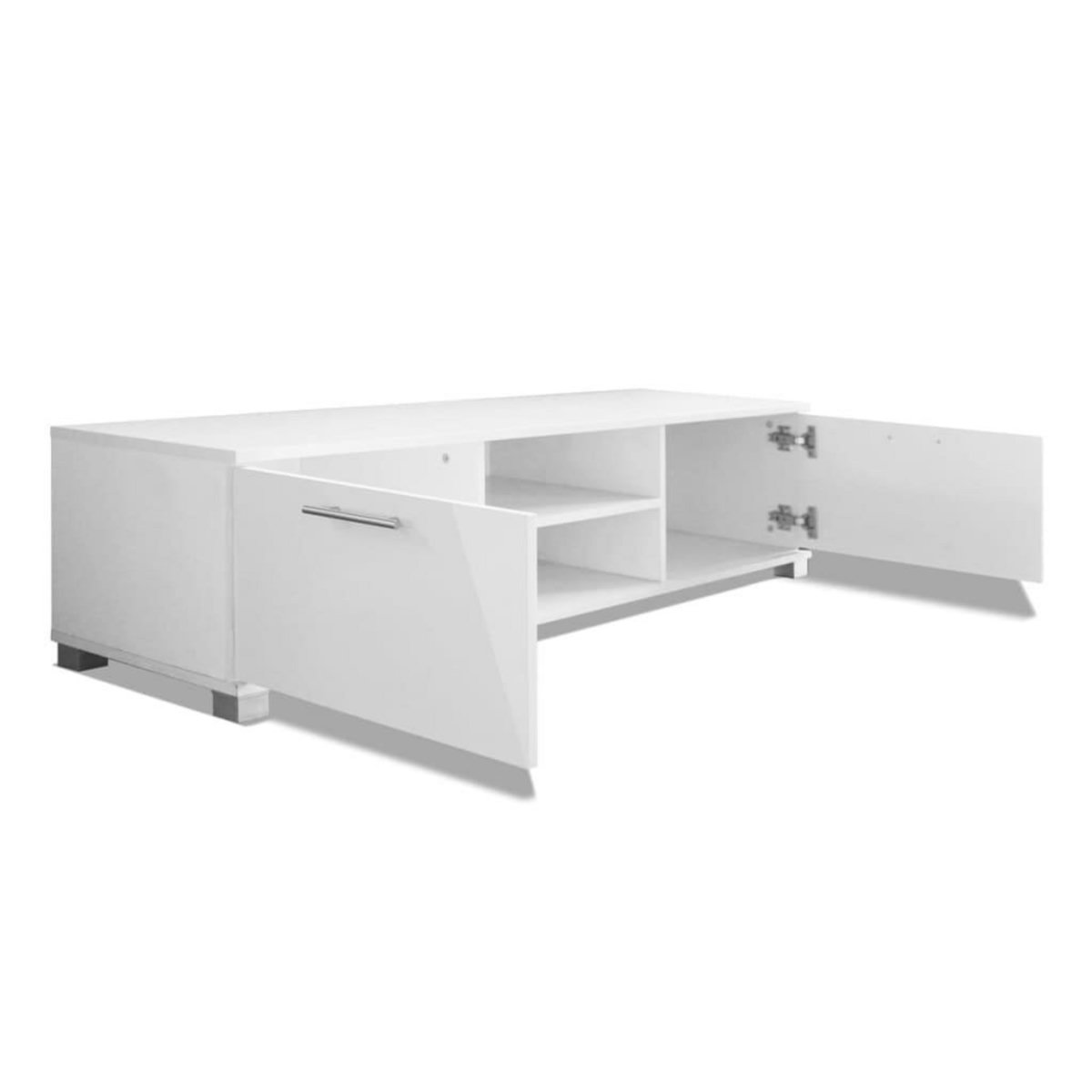 VIDAXL Meuble TV Blanc brillant 120x40,5x35 cm