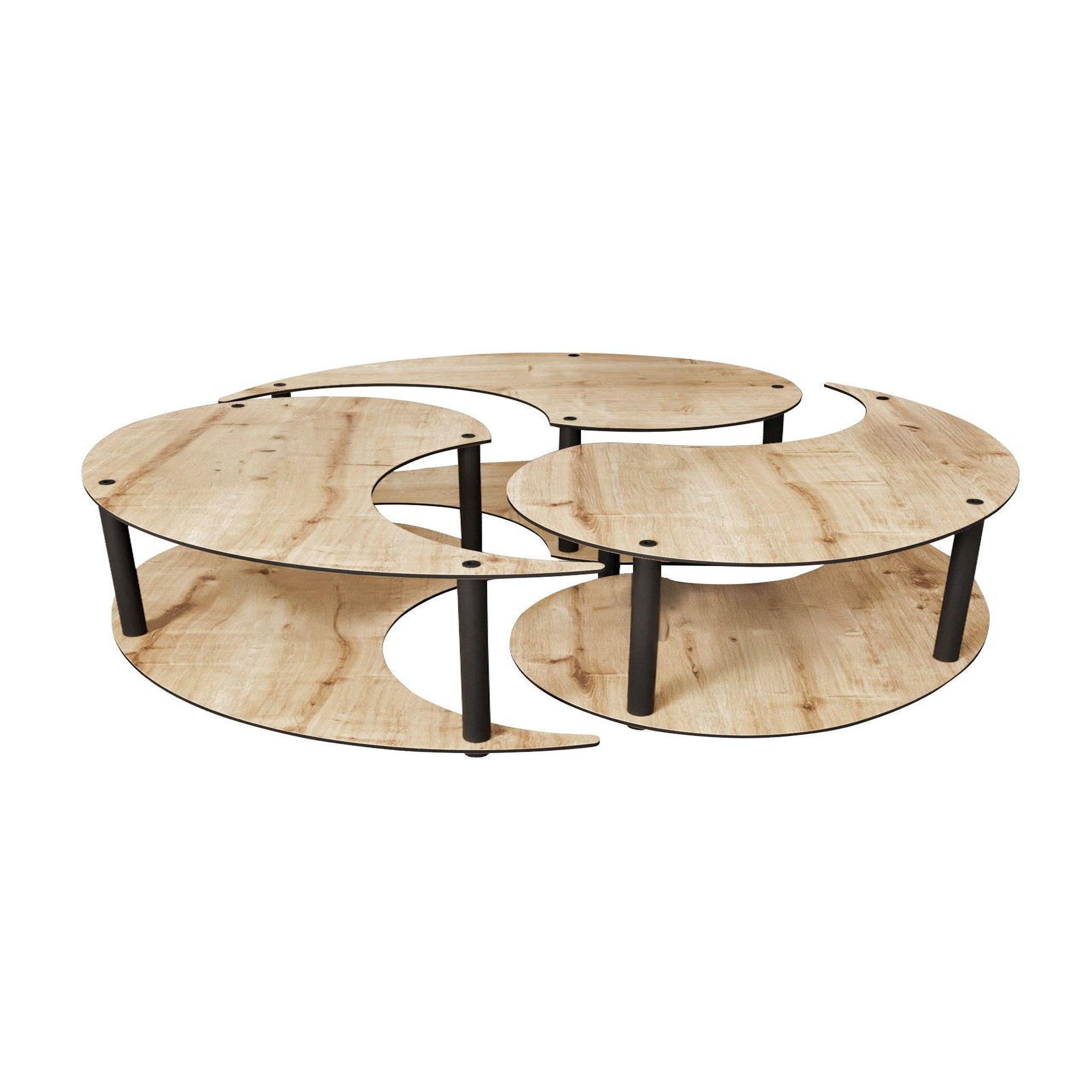 Habitat et Jardin Ensemble de table basse en bois  yin  70 x 70 x 38 cm - chêne