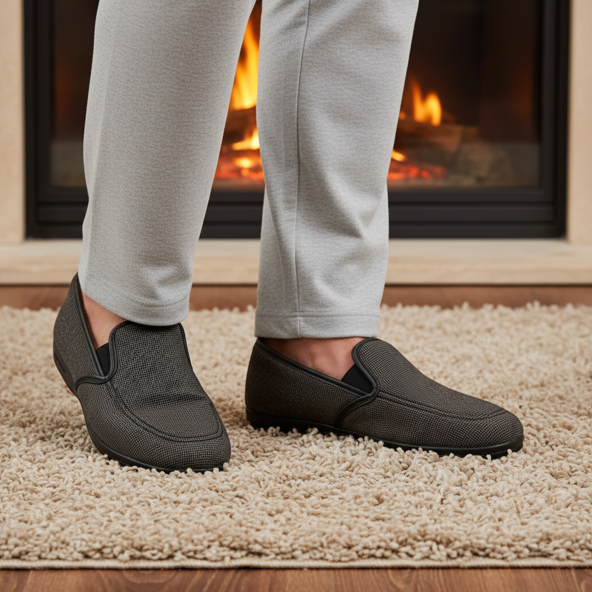 Voir la diapositive 2 : OZABI Ozabi charentaises homme toucher velours microfibre, fabriquées en espagne