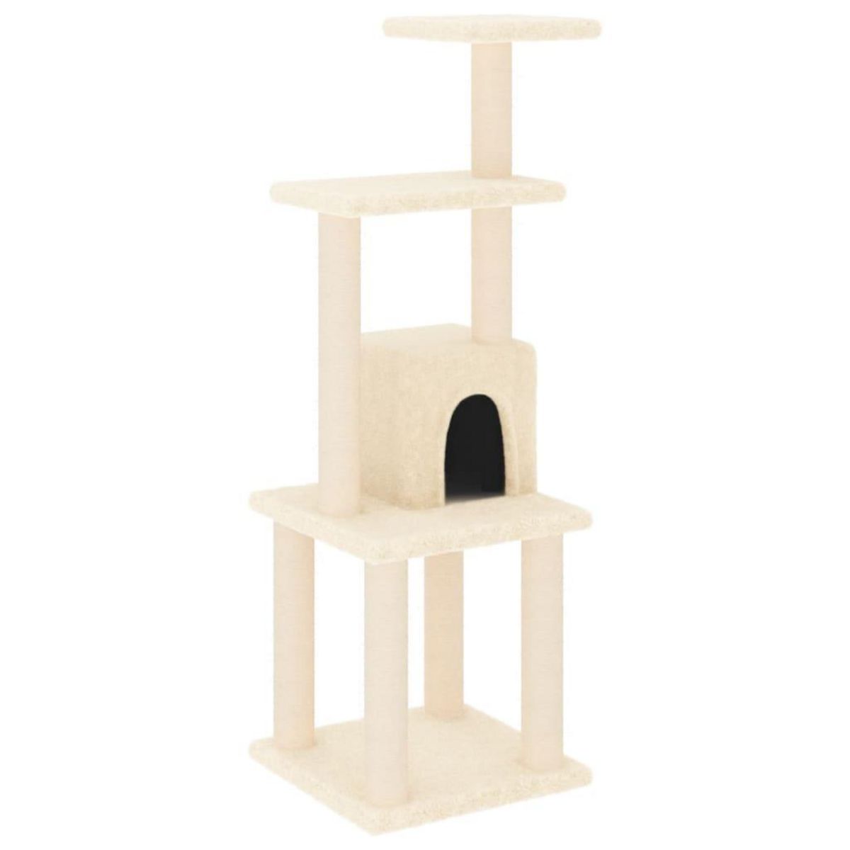 VIDAXL Arbre a chat avec griffoirs en sisal Creme 105 cm