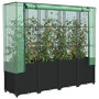 Voir la diapositive 1 : VIDAXL Jardiniere surelevee avec housse aspect rotin 160x40x153 cm