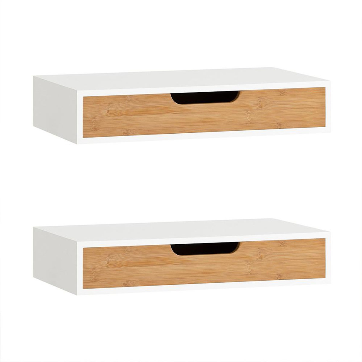 SOBUY Étagère Murale avec Tiroir Blanc 40x25x8cm FRG92-WNX2