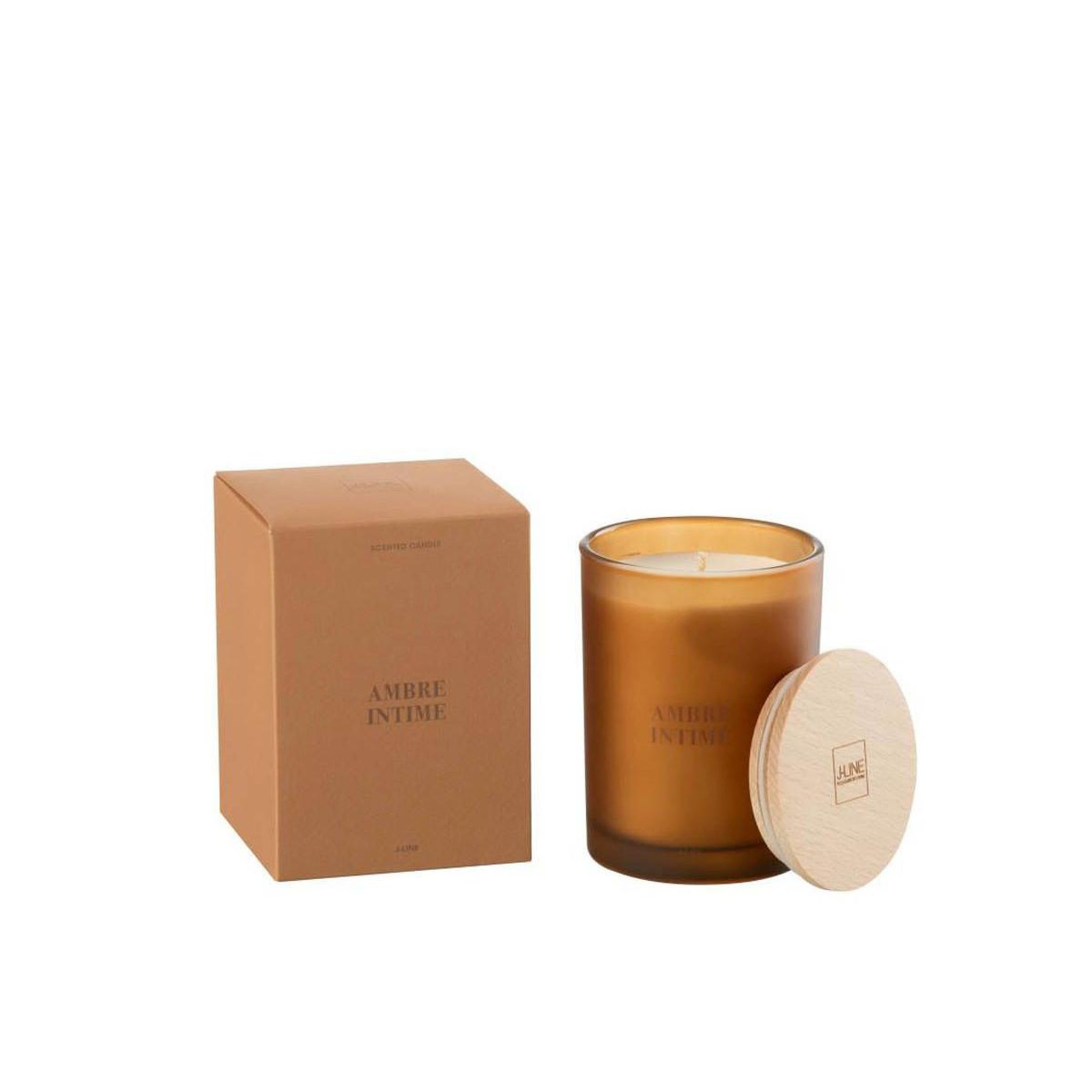 Voir la diapositive 3 : J-LINE Bougie parfumée  accords essentiels  12cm ambre intime