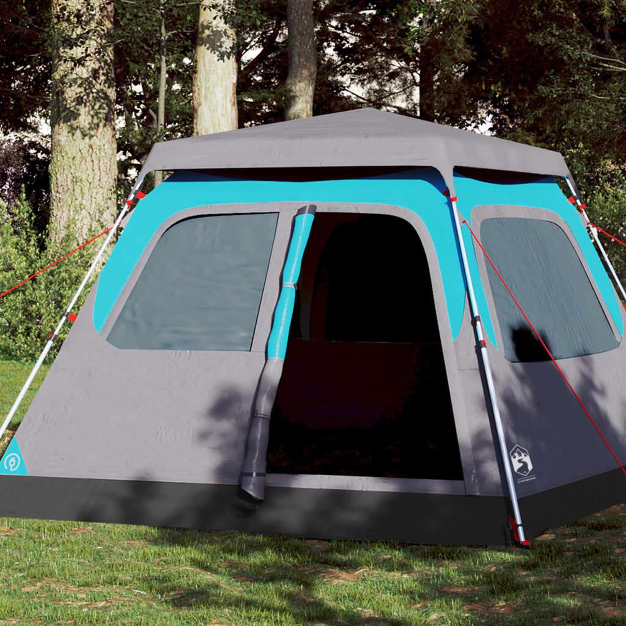 VIDAXL Tente de camping a dome 4 personnes bleu liberation rapide