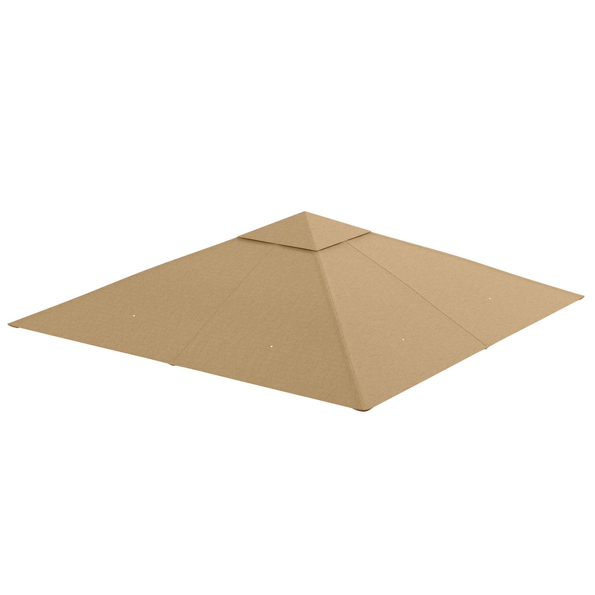 OUTSUNNY Toile de rechange pour pavillon tonnelle tente 3 x 3 m polyester haute densité 180 g/m² revêtement PA anti-UV beige