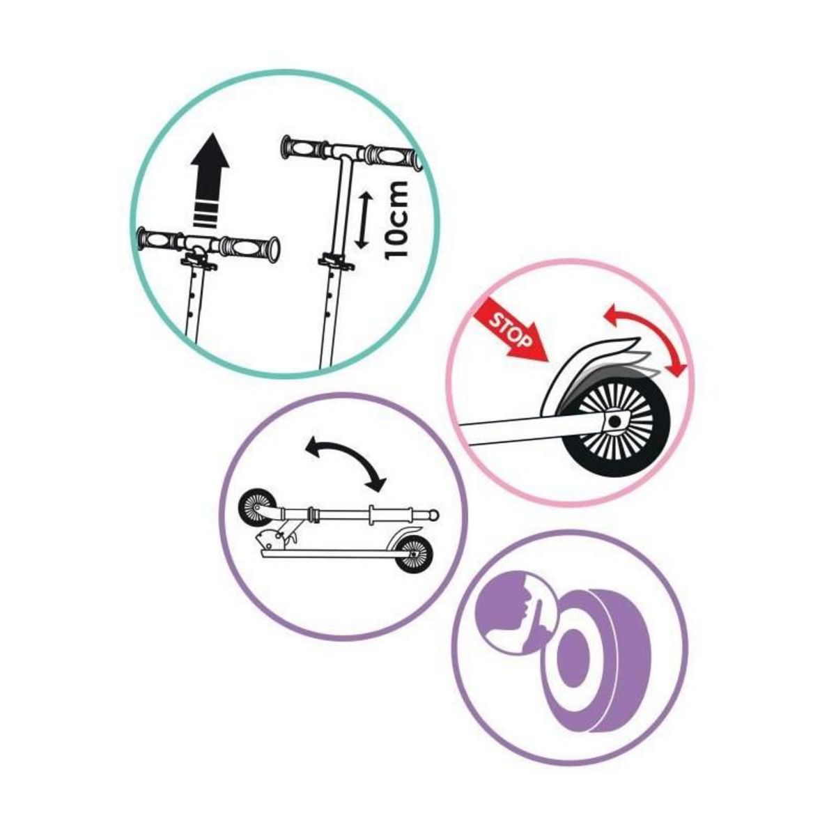 SMOBY Smoby - Patinette Gabby et la Maison Magique - 2 roues - Pliables -