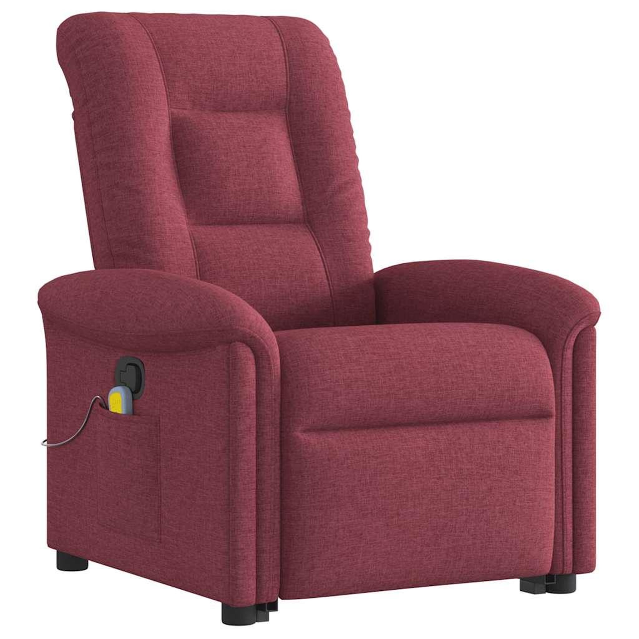 Voir la diapositive 4 : VIDAXL Fauteuil inclinable de massage Rouge bordeaux Tissu